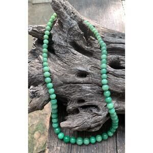 Green Aventurine Vintage Bead Necklace